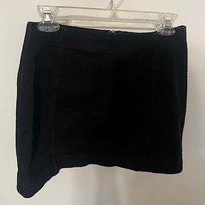 Black denim skirt